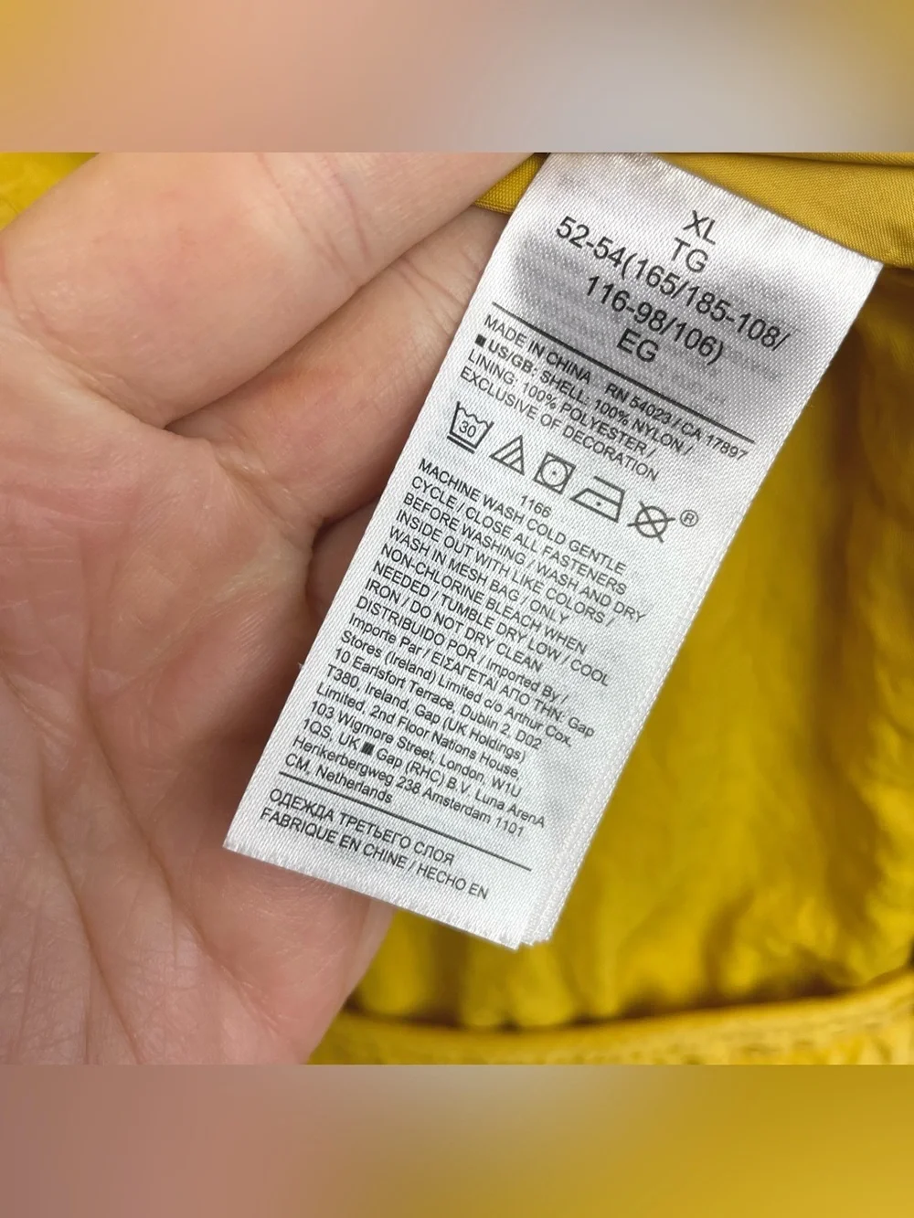 Banana Republic Men's Large Hooded Nylon Oversized Jackets Yellow Full Zip Coat